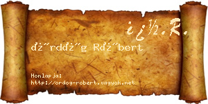 Ördög Róbert névjegykártya